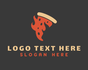 Hot - Flaming Pizza Gourmet logo design