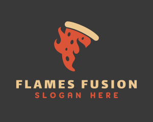 Flaming Pizza Gourmet logo design