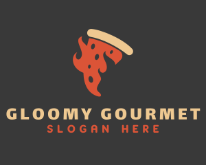 Flaming Pizza Gourmet logo design