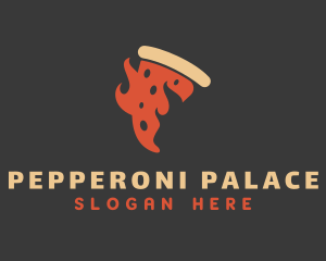 Pepperoni - Flaming Pizza Gourmet logo design