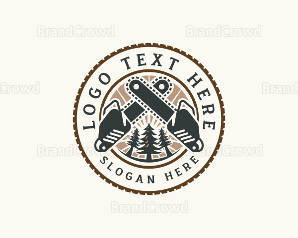 Chainsaw Woodwork Lumberjack Logo