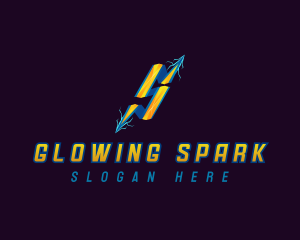 Lightning Bolt Spark  logo design