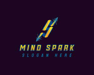 Lightning Bolt Spark  logo design