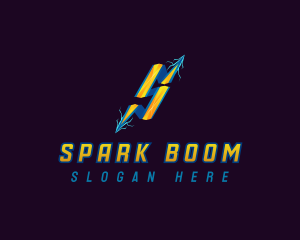 Lightning Bolt Spark  logo design