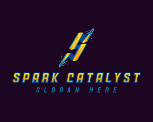 Lightning Bolt Spark  logo design