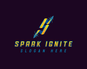 Lightning Bolt Spark  logo design