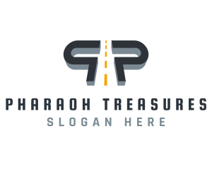 Expressway Road Letter P logo design