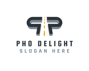 Expressway Road Letter P logo design