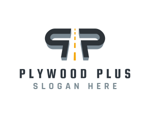 Expressway Road Letter P logo design