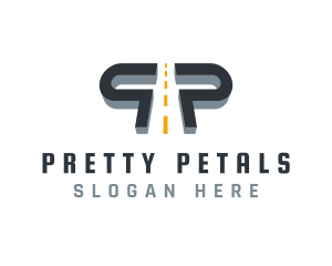 Expressway Road Letter P logo design