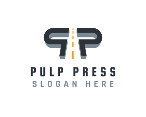 Expressway Road Letter P logo design