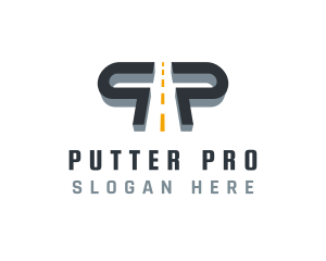 Expressway Road Letter P logo design