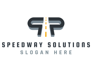 Roadway - Expressway Road Letter P logo design