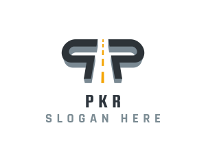 Expressway Road Letter P logo design