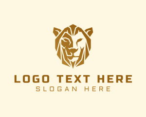 Zoo - Gold Premium Lion logo design