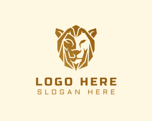 Wildlife - Gold Premium Lion logo design