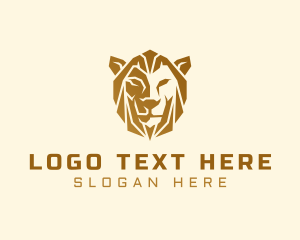 Kingdom - Gold Premium Lion logo design