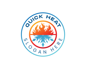 Heating Cooling Technician logo design