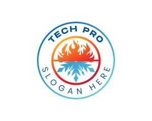 Technician - Heating Cooling Technician logo design