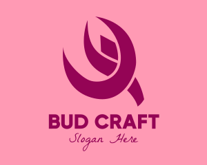 Bud - Pink Flower Bud logo design