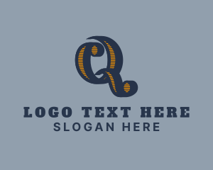League - Retro Cursive Letter Q logo design
