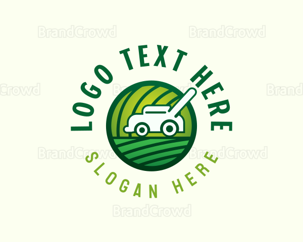 Landscaping Lawn Mower Logo