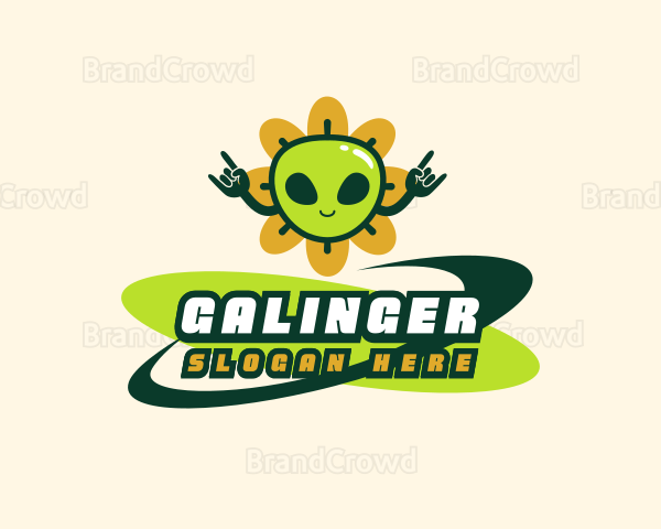 Flower Alien Martian Logo