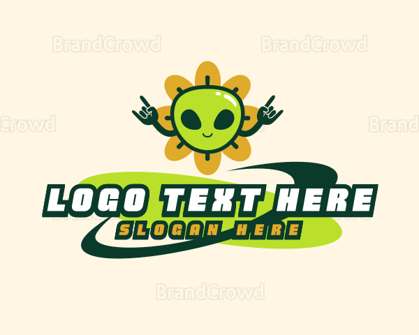 Flower Alien Martian Logo