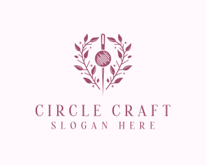 Pin Wreath Sewing Tailor logo design