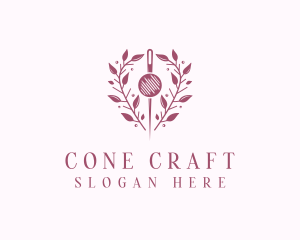 Pin Wreath Sewing Tailor logo design