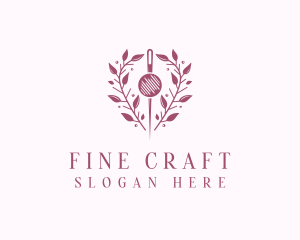 Pin Wreath Sewing Tailor logo design