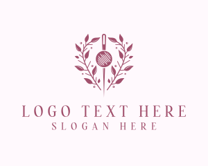 Diy - Pin Wreath Sewing Tailor logo design