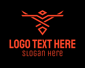 Tribal - Red Tribal Bird Gaming logo design