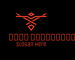 Red Tribal Bird Gaming Logo