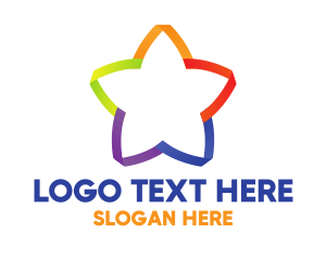 Rainbow - Colorful Cute Star logo design