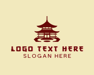Tourist - Japanese Pagoda Architecture logo design