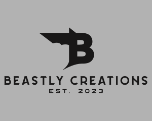 Bat Wing Letter B logo design