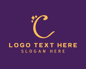 Handwritten - Sparkling Elegant Letter C logo design