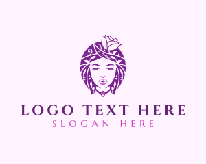 Girl - Floral Woman Fashion logo design