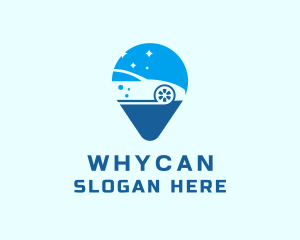 Car Pin Location Logo