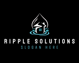 Ripple - Water Droplet House Real Estate logo design