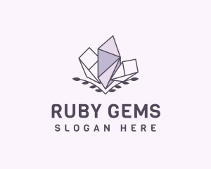 Ruby - Crystal Jewelry Wreath logo design