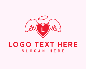 Fashion - Angel Love Heart logo design