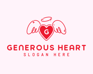 Angel Love Heart logo design