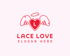 Angel Love Heart logo design