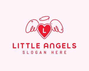 Angel Love Heart logo design