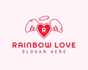 Angel Love Heart logo design