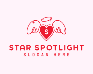 Angel Love Heart logo design