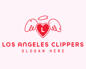 Angel Love Heart logo design