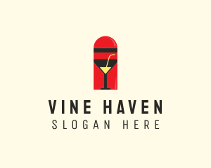 Wine Bar - Cocktail Shaker Bar logo design